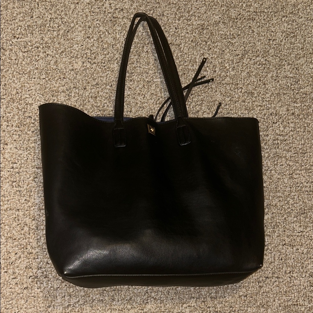 Black Leather Tote 🐼
